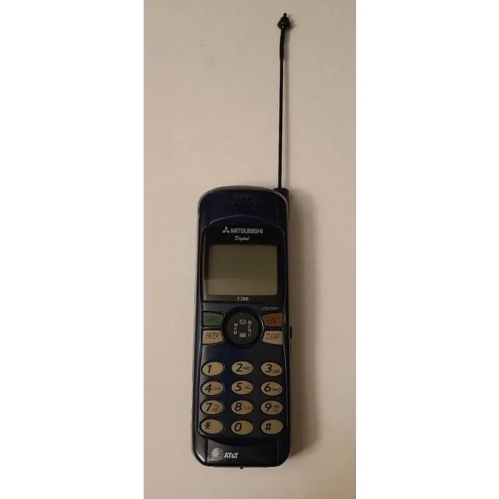 Vintage Mitsubishi Digital T200 Mobile Cell Phone Blue and Gray (AT&T) Untested